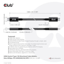 Club3D Kabel USB 4 Typ C PD 240W / 8K / 40Gbps 2m St / St retail