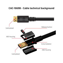 Club3D DisplayPort cable 1.4 HBR3 32.4Gb / s 4m 8K60Hz St / St retail Club3D DisplayPort cable 1.4 HBR3 32.4Gb / s 4m 8K60Hz St / St retail