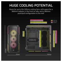 Corsair iCUE LINK 5000T LX PC-Gehäuse, Midi-Tower, E-ATX, RGB, Tempered Glass - Black Corsair iCUE LINK 5000T LX PC-Gehäuse, Midi-Tower, E-ATX, RGB, Tempered Glass - Black