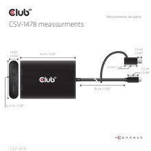 Club3D Adapter USB-C (USB A Adapter) 2x DP 4K@60Hz St / Bu retail Club3D Adapter USB-C (USB A Adapter) 2x DP 4K@60Hz St / Bu retail
