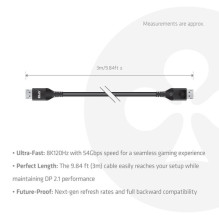 Club3D DP-Kabel 2.1 DP54 zertifiziert 3m 8K120Hz St / St retail Club3D DP-Kabel 2.1 DP54 zertifiziert 3m 8K120Hz St / St retail