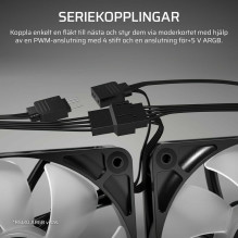 Corsair RS serija RS120-R ARGB PWM-Lüfter - 3er-Pack, 120 mm, weiß Corsair RS serija RS120-R ARGB PWM-Lüfter - 3er-Pack, 120 mm, weiß