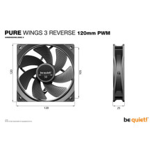 be quiet! Lüfter Pure Wings 3 Reverse PWM Triple Pack - 120mm Gehäuselüfter