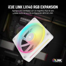 Corsair iCUE Link LX140 RGB, PWM Lüfter, 2er Pack - 140mm, weiß Corsair iCUE Link LX140 RGB, PWM Lüfter, 2er Pack - 140mm, weiß