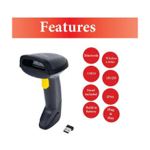 Equip 2D-Barcodescanner Laser Wireless / 2.4GHz+BT+Hlt schwarz