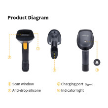 Equip 2D-Barcodescanner Laser Wireless / 2.4GHz+BT+Hlt schwarz