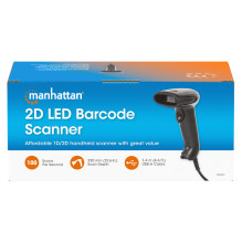 MANHATTAN 2D LED Barcodescanner 320mm 1,4m USB-Kabel schwarz