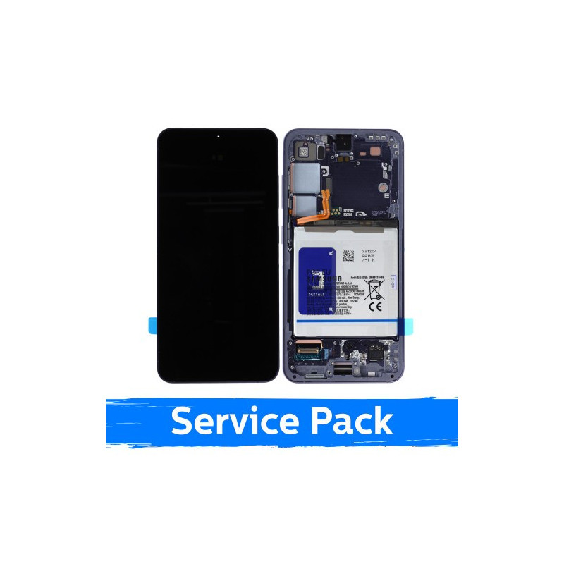 Ekranas skirtas Samsung S921 S24 su rėmeliu / Cobalt Violet / (Service Pack) +INCLUDING BATTERY