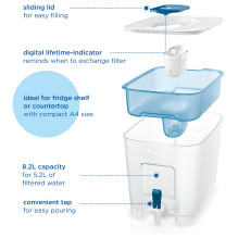 Flow XXL Tischwasserfilter 8.2l Weiss Petrol 125356 Flow XXL Tischwasserfilter 8.2l Weiss Petrol 125356