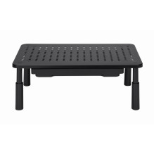 Monitorių stovas - Gembird MS-TABLE-D-01 reguliuojamas su stalčiumi plieninis juodas Monitorių stovas - Gembird MS-TABLE-D-01 reguliuojamas su stalčiumi plieninis juodas