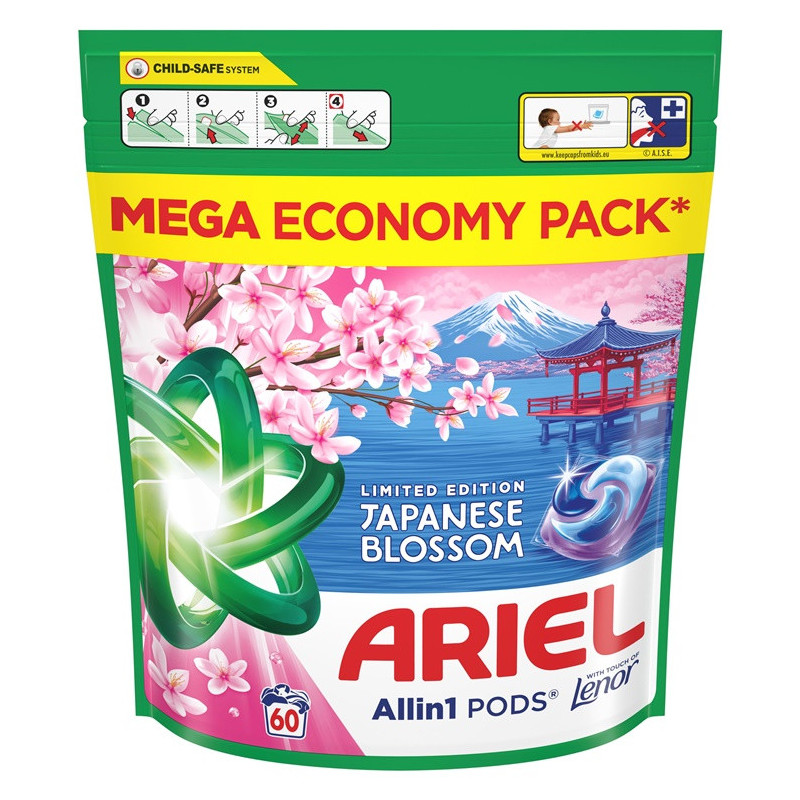 Skalbimo kapsulės Lenor JAPANESE BLOSSOM, 60 vnt.