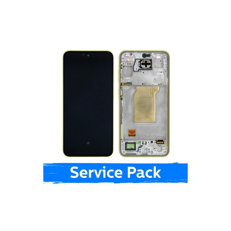 Ekranas skirtas Samsung A356 A35 5G su rėmeliu / Lemon / (Service Pack) +INCLUDING BATTERY
