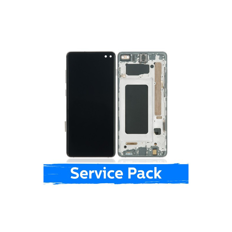 Ekranas skirtas Samsung G975 S10 Plus su rėmeliu / Prism Black / (Service Pack) +INCLUDING BATTERY