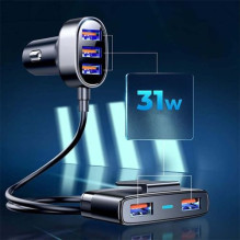 Joyroom Car Charger 5-in-1, U+U+U+U+U 31W, Black (JR-CL03) Joyroom Car Charger 5-in-1, U+U+U+U+U 31W, Black (JR-CL03)