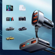 Joyroom Car Charger 5-in-1, U+U+U+U+U 31W, Black (JR-CL03) Joyroom Car Charger 5-in-1, U+U+U+U+U 31W, Black (JR-CL03)