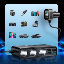 Joyroom Car Charger 9-in-1, (C+U+U+U+U+U+ 3 cigarette lighter socket) 154W, Black (JR-CL06) Joyroom Car Charger 9-in-1, (C+U+U+U+U+U+ 3 cigarette lighter socket) 154W, Black (JR-CL06)