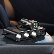 Joyroom Car Charger 9-in-1, (C+U+U+U+U+U+ 3 cigarette lighter socket) 154W, Black (JR-CL06) Joyroom Car Charger 9-in-1, (C+U+U+U+U+U+ 3 cigarette lighter socket) 154W, Black (JR-CL06)