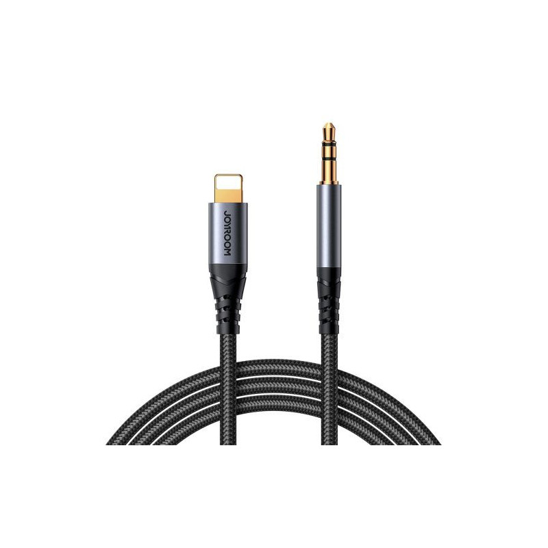 Joyroom Converter Lightning to 3.5mm Mini Jack Cable for iPhones and iPads, 1.2m, Black (SY-A06)