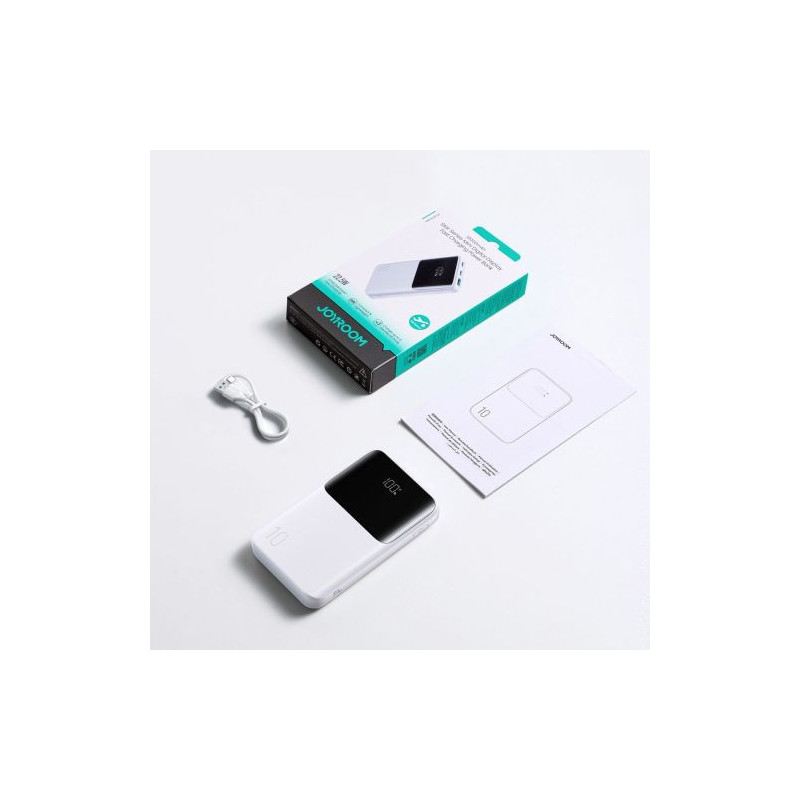 Joyroom Mini Power Bank Star Series with Digital Display C+U+U, PD 22.5W, 10000 mAh, White (JR-QP191)