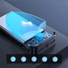 Joyroom Power Bank with Digital Display C+U+U, PD 22.5W, 20000 mAh with Micro-USB input, Black (JR-QP192) Joyroom Power Bank with Digital Display C+U+U, PD 22.5W, 20000 mAh with Micro-USB input, Black (JR-QP192)