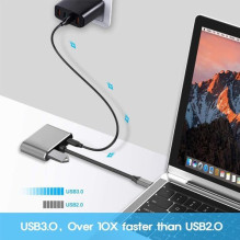 USB šakotuvas Reach USB-C to HUB PD + HDMI + VGA + USB 3.0 USB šakotuvas Reach USB-C to HUB PD + HDMI + VGA + USB 3.0