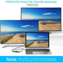 USB šakotuvas Reach USB-C to HUB PD + HDMI + VGA + USB 3.0