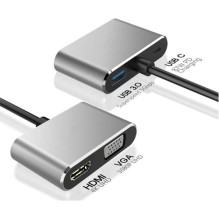USB šakotuvas Reach USB-C to HUB PD + HDMI + VGA + USB 3.0