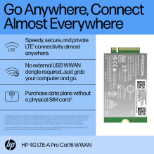 Mobilusis plačiajuosčio modemas - HP 4G LTE Modemas m.2 WWAN Cat 16 L860-GL-16 EliteBook ProBook ZBook Juodas Mobilusis plačiajuosčio modemas - HP 4G LTE Modemas m.2 WWAN Cat 16 L860-GL-16 EliteBook ProBook ZBook Juodas