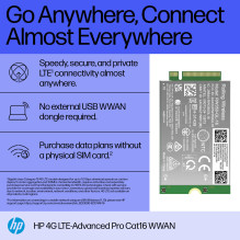 Mobilusis Plačiajuostis Modemas - HP 4G LTE Modemas m.2 WWAN Cat 16 ProBook EliteBook - 52mm x 30mm x 2.3mm, 7g Mobilusis Plačiajuostis Modemas - HP 4G LTE Modemas m.2 WWAN Cat 16 ProBook EliteBook - 52mm x 30mm x 2.3mm, 7g