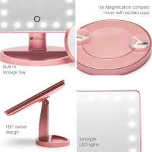 Rio MMSP-RG-EU / 1,2 24 LED Touch Dimmable Makeup Mirror, Rose Gold