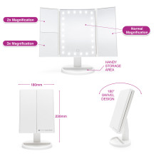 Rio MMFD-WH-EU / 1,3 24 LED Touch Dimmable Makeup Mirror, White
