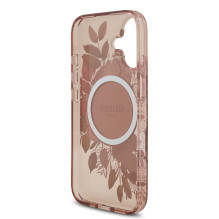 Dėklas Guess IML Flowers Strap MagSafe Apple iPhone 17 rožinis Dėklas Guess IML Flowers Strap MagSafe Apple iPhone 17 rožinis