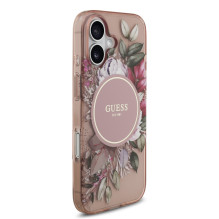 Case Guess IML Flowers Strap MagSafe Apple iPhone 17 pink Case Guess IML Flowers Strap MagSafe Apple iPhone 17 pink