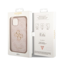 Case Guess PU 4G Metal Logo Apple iPhone 14 pink Case Guess PU 4G Metal Logo Apple iPhone 14 pink