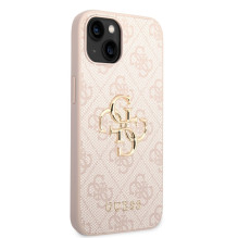 Dėklas Guess PU 4G Metal Logo Apple iPhone 14 rožinis Dėklas Guess PU 4G Metal Logo Apple iPhone 14 rožinis