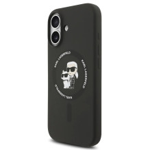 Case Karl Lagerfeld Liquid Silicone Karl and Choupette MagSafe Apple iPhone 17 black