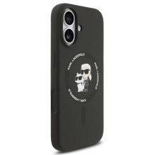 Case Karl Lagerfeld Liquid Silicone Karl and Choupette MagSafe Apple iPhone 17 black