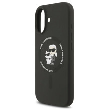 Case Karl Lagerfeld Liquid Silicone Karl and Choupette MagSafe Apple iPhone 17 black