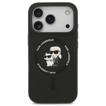 Case Karl Lagerfeld Liquid Silicone Karl and Choupette MagSafe Apple iPhone 17 Pro black
