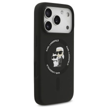 Case Karl Lagerfeld Liquid Silicone Karl and Choupette MagSafe Apple iPhone 17 Pro black