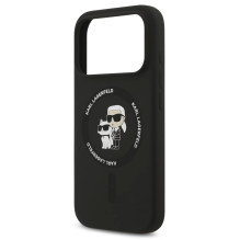 Case Karl Lagerfeld Liquid Silicone Karl and Choupette MagSafe Apple iPhone 17 Pro black