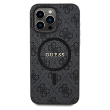 Case Guess PU Leather 4G Colored Ring MagSafe Apple iPhone 15 Pro Max black Case Guess PU Leather 4G Colored Ring MagSafe Apple iPhone 15 Pro Max black