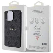 Case Guess PU Leather 4G Colored Ring MagSafe Apple iPhone 15 Pro Max black Case Guess PU Leather 4G Colored Ring MagSafe Apple iPhone 15 Pro Max black