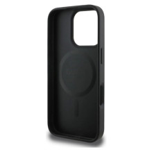 Case Guess PU Leather 4G Colored Ring MagSafe Apple iPhone 16 Pro Max black