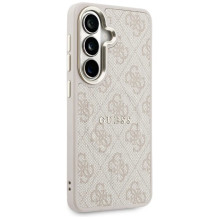 Dėklas Guess PU Leather 4G Gold Frame Magnetic Samsung S942 S26 rožinis