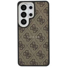 Dėklas Guess PU Leather 4G Gold Frame Magnetic Samsung S948 S26 Ultra rudas