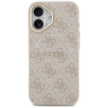 Dėklas Guess PU Leather 4G Gold Frame MagSafe Apple iPhone 17 rožinis Dėklas Guess PU Leather 4G Gold Frame MagSafe Apple iPhone 17 rožinis