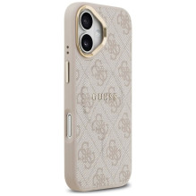 Dėklas Guess PU Leather 4G Gold Frame MagSafe Apple iPhone 17 rožinis Dėklas Guess PU Leather 4G Gold Frame MagSafe Apple iPhone 17 rožinis