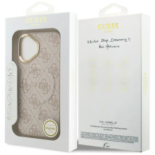 Case Guess PU Leather 4G Gold Frame MagSafe Apple iPhone 17 pink Case Guess PU Leather 4G Gold Frame MagSafe Apple iPhone 17 pink