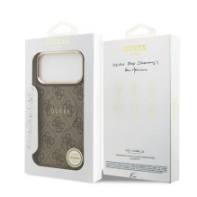 Dėklas Guess PU Leather 4G Gold Frame MagSafe Apple iPhone 17 Pro Max rudas Dėklas Guess PU Leather 4G Gold Frame MagSafe Apple iPhone 17 Pro Max rudas